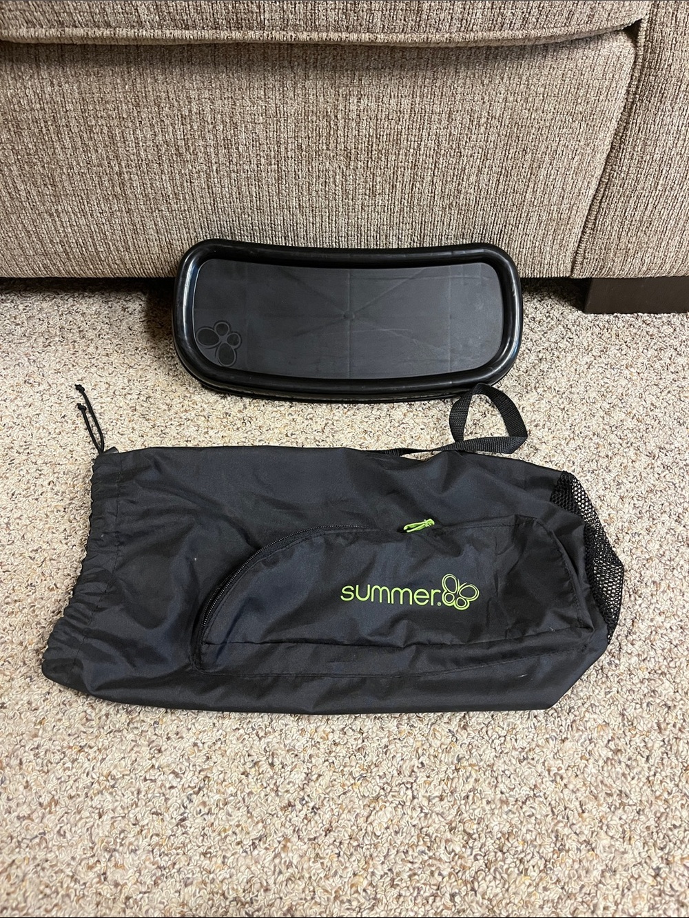 Summer Infant Black Snack Tray, straps and Storage Bag